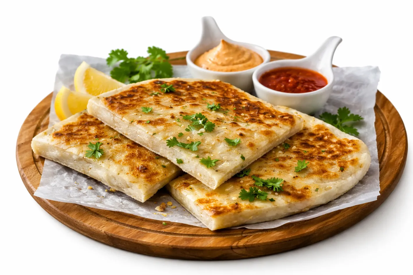 Fresh naan bread at The Farmer's Cuisine Winnipeg - traditional Indian bread baked in tandoor oven